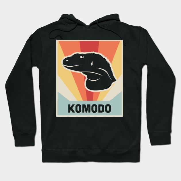 KOMODO Dragon - Vintage 70s Style Poster Hoodie by MeatMan